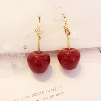 Корейские красные серьги с помпоном и меховым модные бархатные бантом сердечком