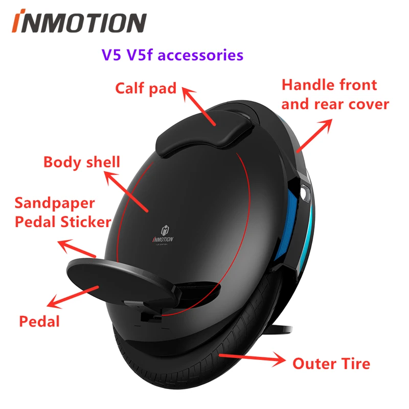 Inmotion V5 V5D V5F части корпуса Защитная крышка Тяговая ручка внутренняя внешняя Резина 84 в зарядное устройство аксессуары для одноколесного велосипеда