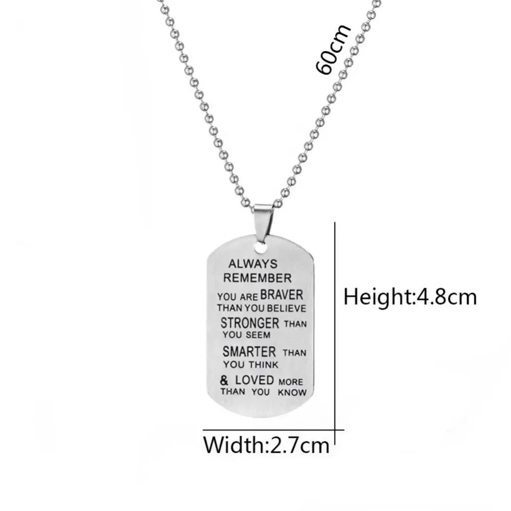 

70% Hot Sell Inspirationg Pendant Necklace Stainless Steel Cool Jewelry Lettering Keychains