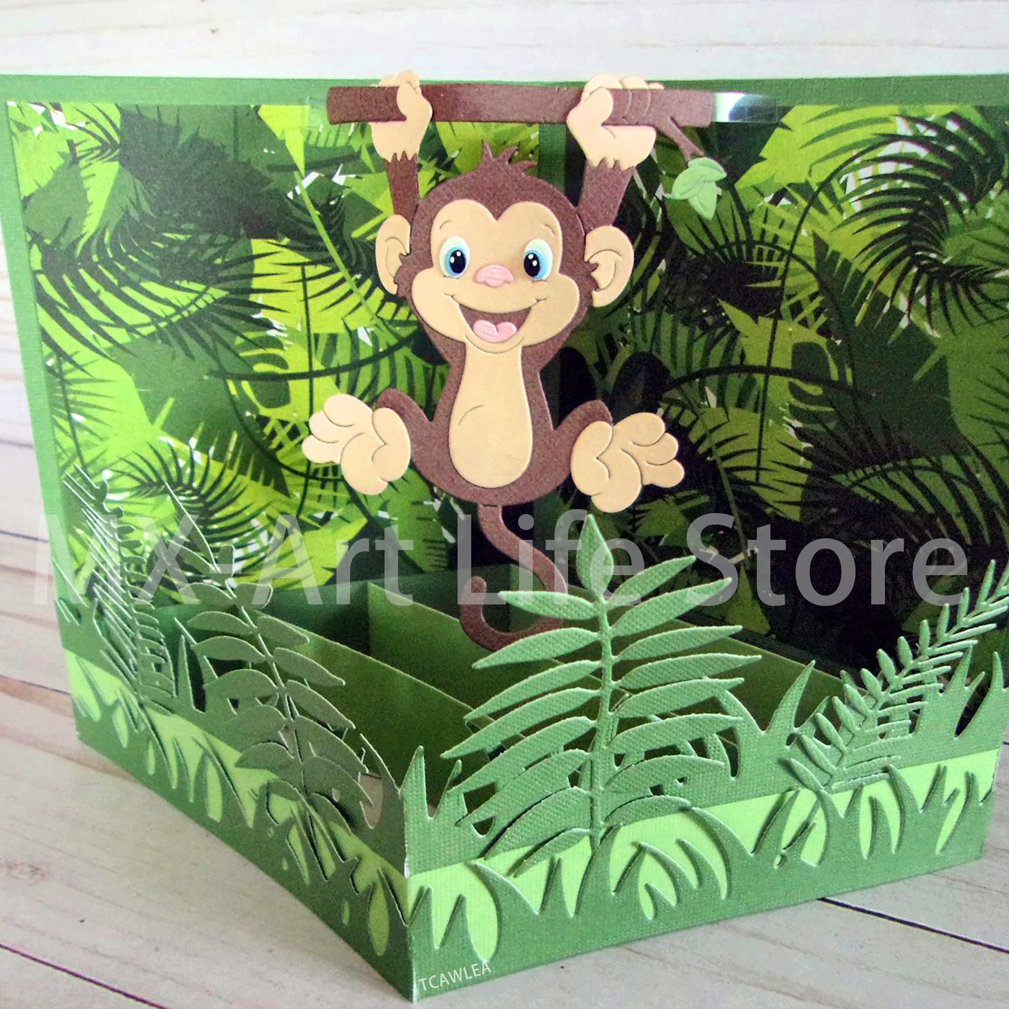 2020 Милая обезьяна подвесная от ветки металлические режущие штампы для рукоделия