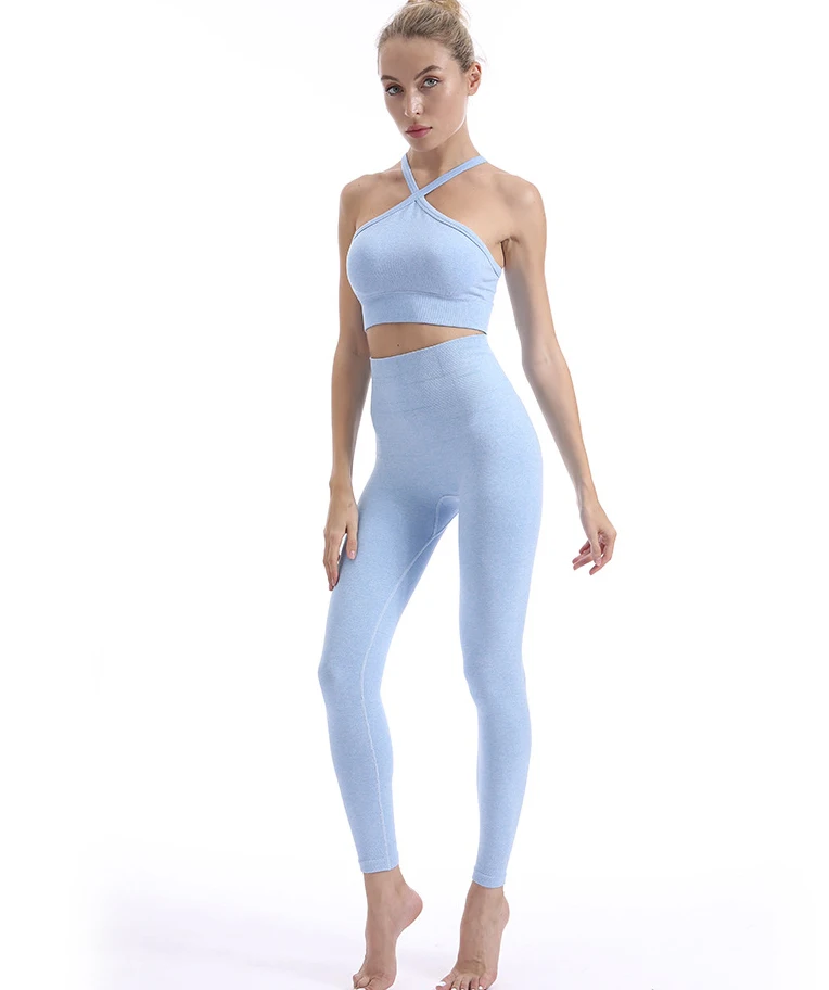 Костюм женский бесшовный из 2 предметов спортивный бюстгальтер и штаны пикантные