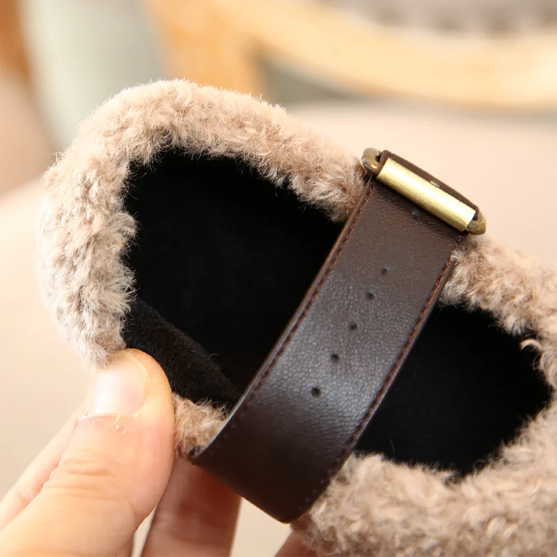 Girl Lamb Furry Shoes Fall and Winter 2021 New Korean Children's Princess Fashion Keep warm shoes 1-3-8-15 Years Old | Детская