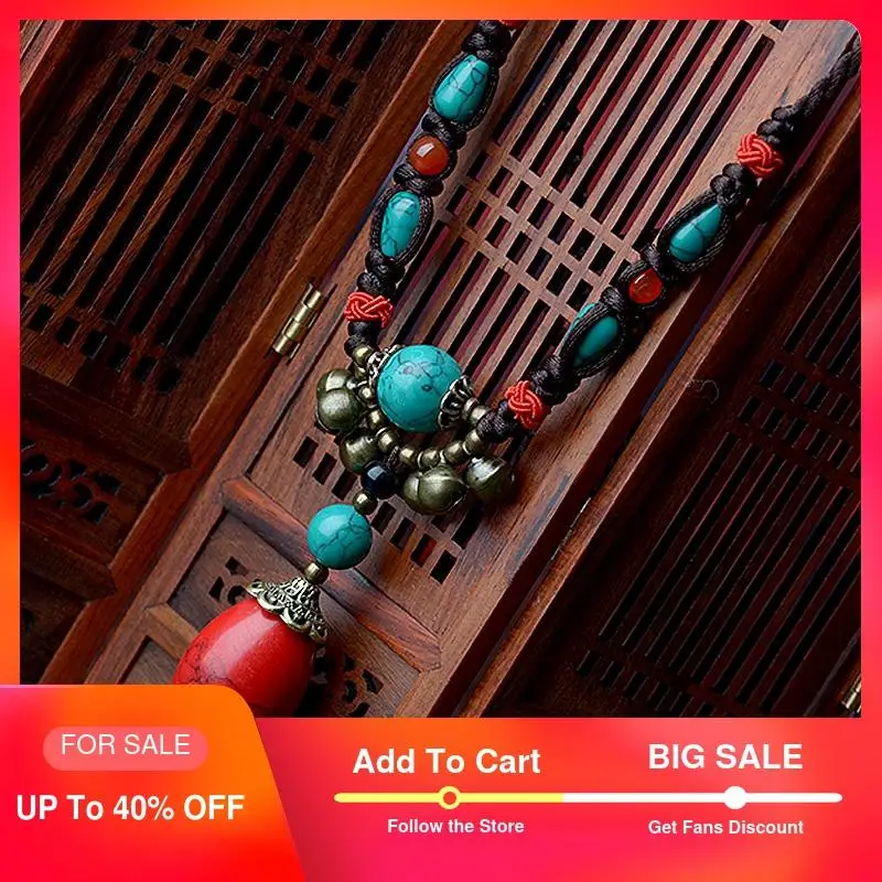 Макси этническое колье в тибетском стиле для женщин Цвет Красный Турция Камень