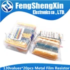 130 значений X 20 шт. = 2600 шт. 14 Вт 0,25 Вт 1% Металлические пленочные резисторы фотокомплект резисторы 1R  3 м Ассортимент комплектов фиксированных конденсаторов