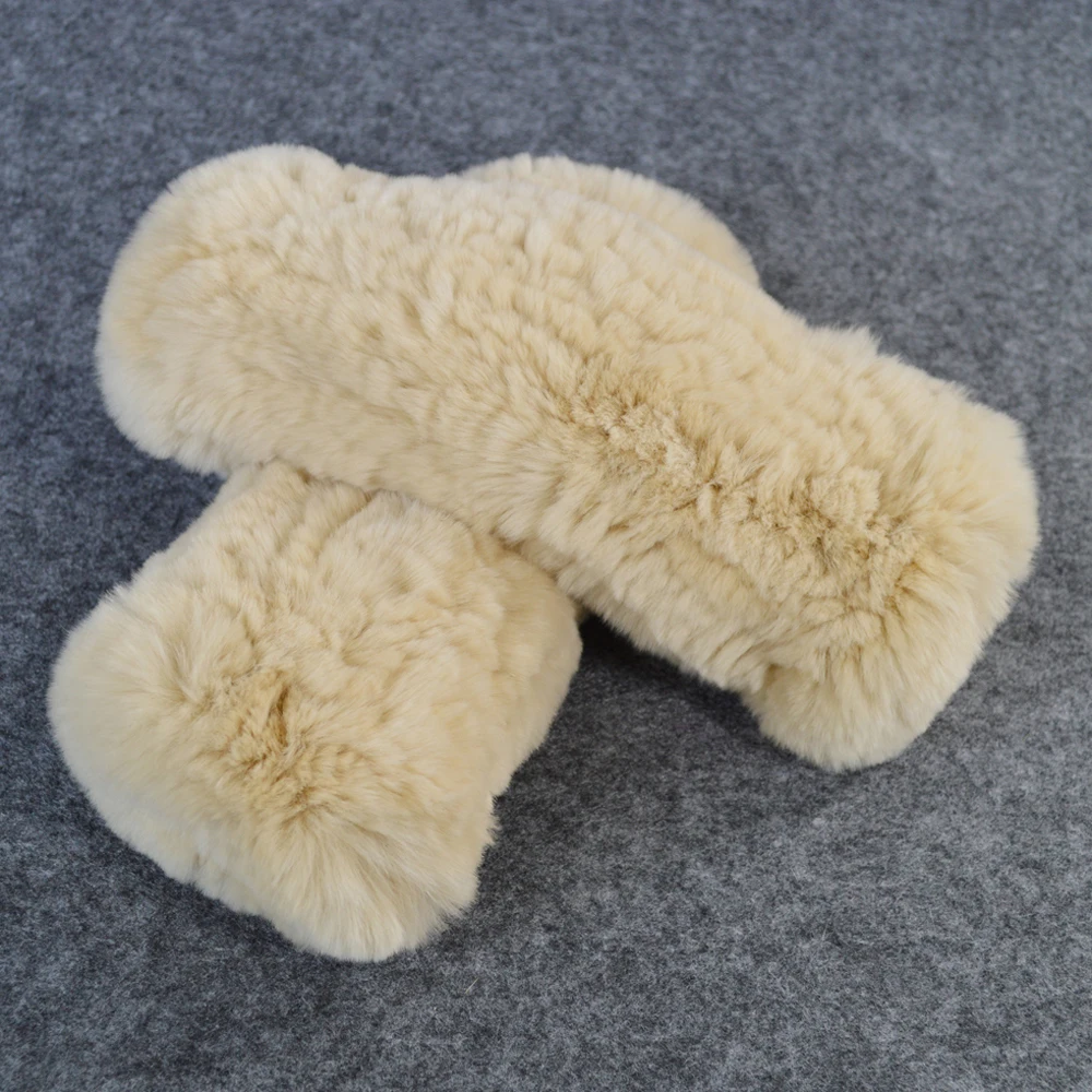 Россия чудесные зимние натуральный настоящий мех кролика перчатки Хорошие