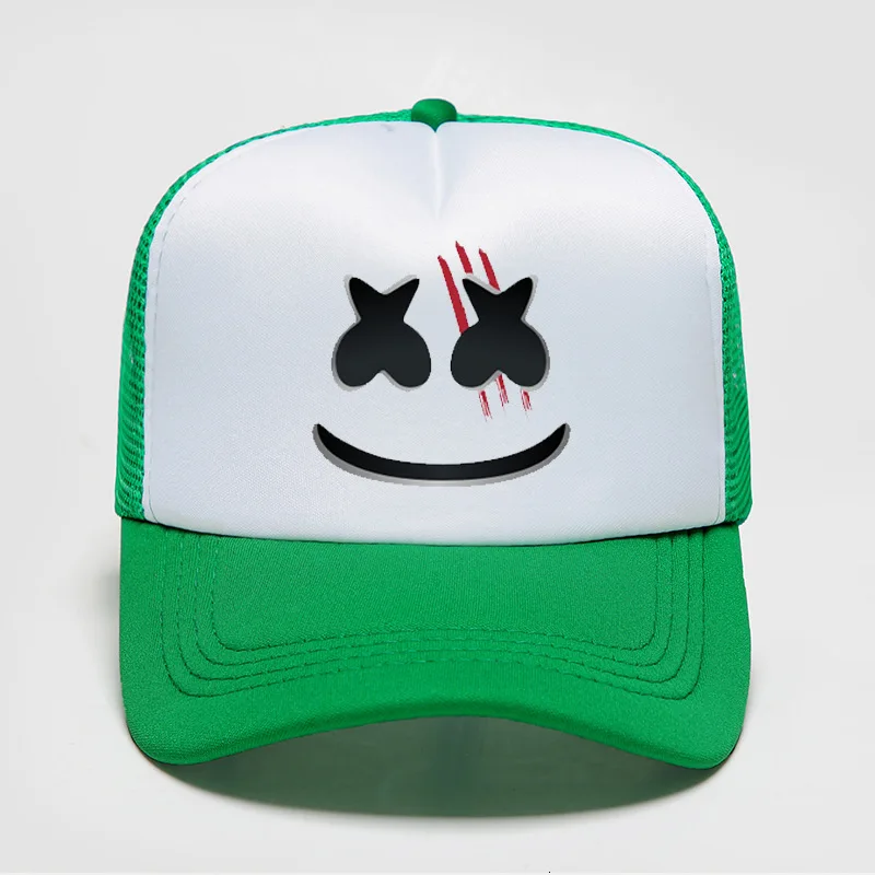 green Хлопковые сахарные шляпы Marshmello Dj периферийная бейсболка Солнцезащитная Черная кепка поло шляпы bone avicii хип-хоп casquette gorras - Цвет: green