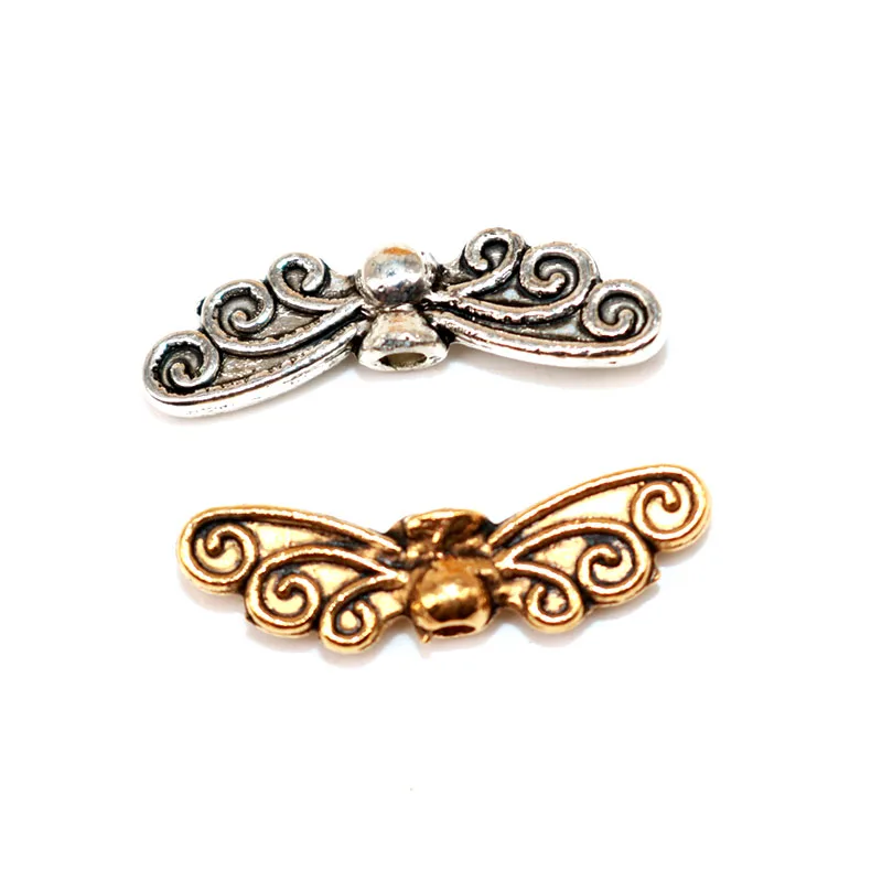 Разделитель ангела Крылья Винтажные бусины серебряная бабочка крылья ретро DIY