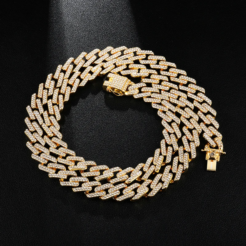 Хип-хоп, 1 комплект, 13 мм, Bling Iced Out, циркон, кубинский, полный, проложить горный хрусталь, мужской браслет, ожерелье Золотое серебро для Мужчин, Ювелирные изделия