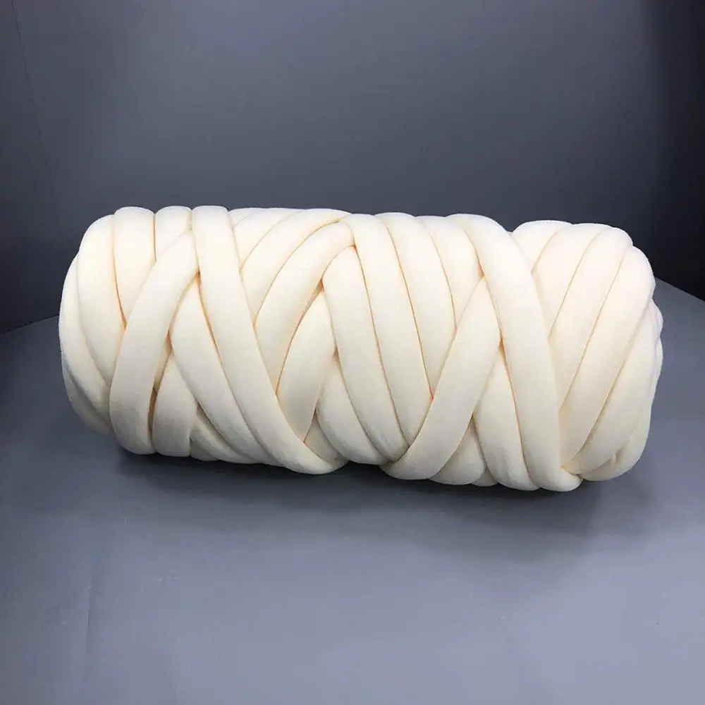cream 1000 г супер толстая пряжа, хлопок, труба, пряжа из мериносовой шерсти, альтернатива, сделай сам, объемное ручное вязание, пряжа для ручного вязания - Цвет: cream