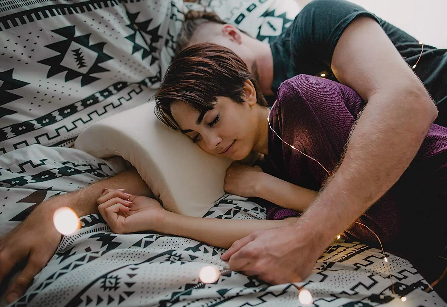 

Couple Sleeping Arm Pillow Leg Slow Rebound Memory Foam Multifunction Neck Pillow U Shaped Bed Pillows for Love Travel Body