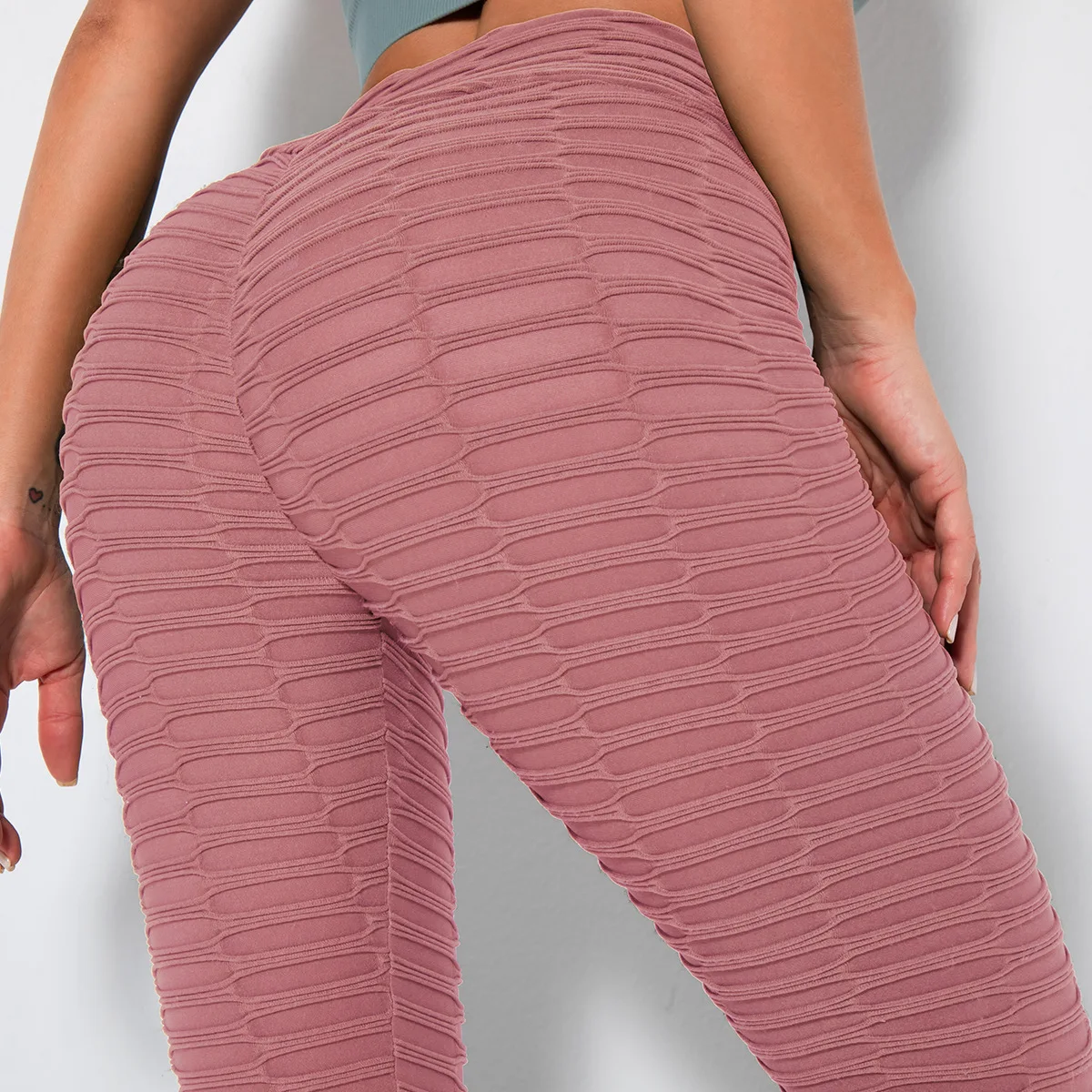 

Women's pants leggings Yoga Quick dry Train Hip lift 3D stereo buttocks Trousers black gym exercise Folds Stripes Breathable