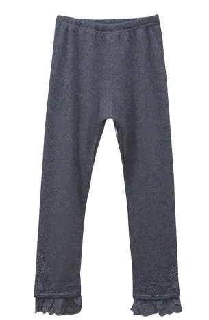 dark gray 2190 Зимние Плотные матовые леггинсы, винтажные кружевные леггинсы с оборками и эластичной талией, повседневные женские базовые леггинсы Harajuku pantalones mujer 2190 - Цвет: dark gray 2190