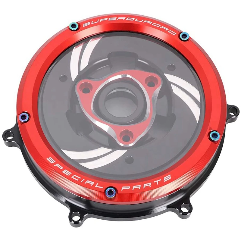 

Прозрачная защитная крышка сцепления для Ducati Panigale 1199 1299 959 R S 2012-2019 2013-2018 (красный круг + черный)