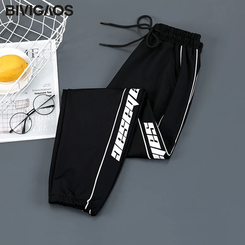BIVIGAOS 2020 новые весенние спортивные штаны с буквенным принтом женские свободные