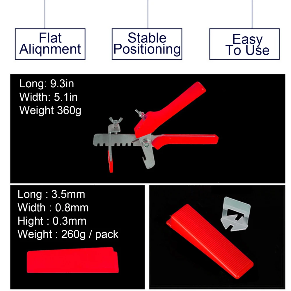 

100 X Pcs Manual Pliers Disposable Base Wedge Tile Locator Horizontal Installation Tool