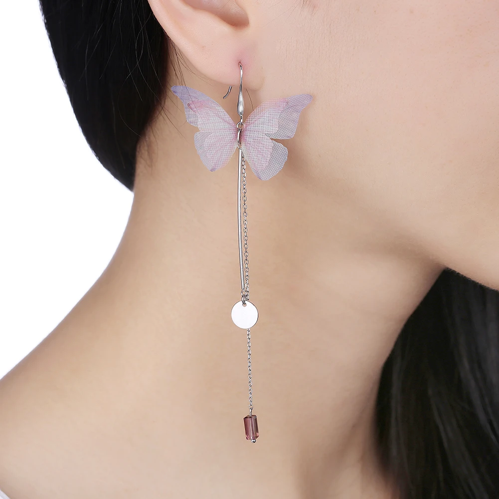 

SILVERHOO New Romantic Butterfly 925 Sterling Silver Drop Earrings For Women Minimalist Animal Earring Wedding Fine Jewelry