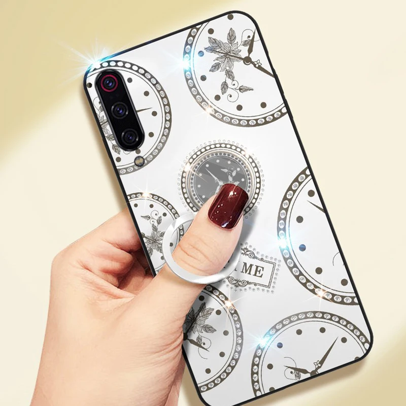 Роскошный чехол со стразами для Xiaomi Redmi 8 с бесплатным кольцом пряжкой Note Pro 8A