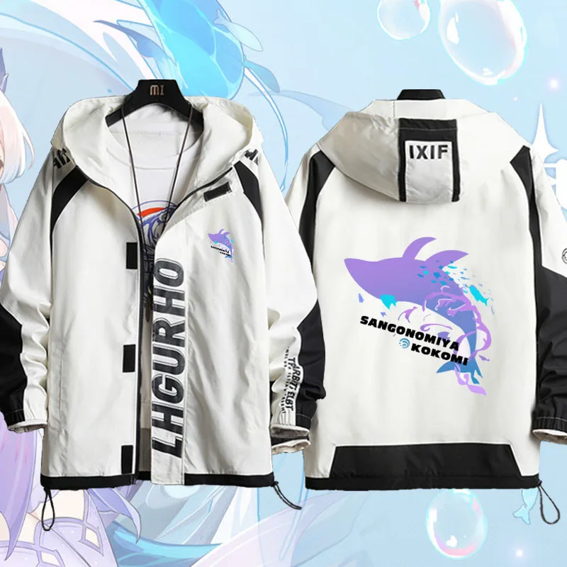

Game Genshin Impact Sangonomiya Kokomi Casual Jacket Hoodies Wind Coat Women Men Hooded Zipper Tops Spring Autumn Outerwear