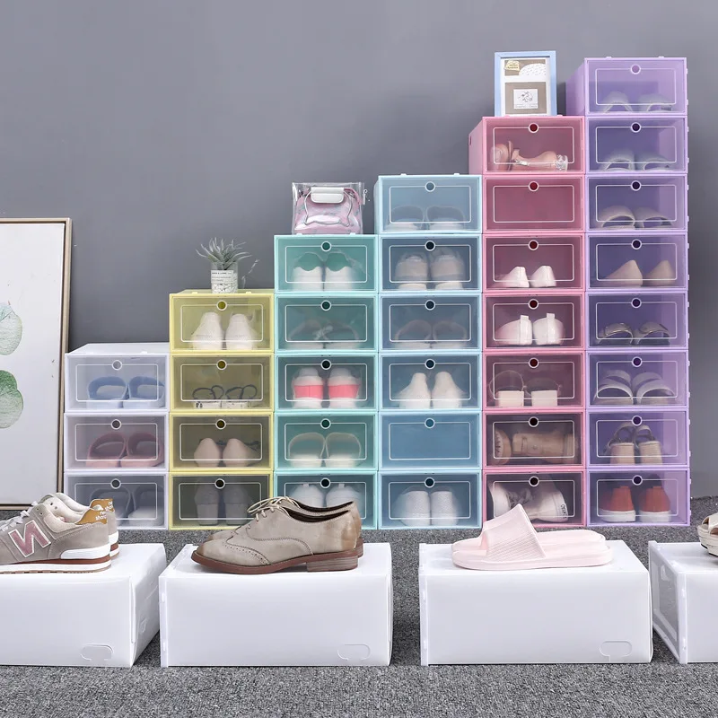 

Large Size Thickened Transparent Shoes Box Drawer Type Home Storage Artifact grocery storage box Foldable Dust Proof Organizer
