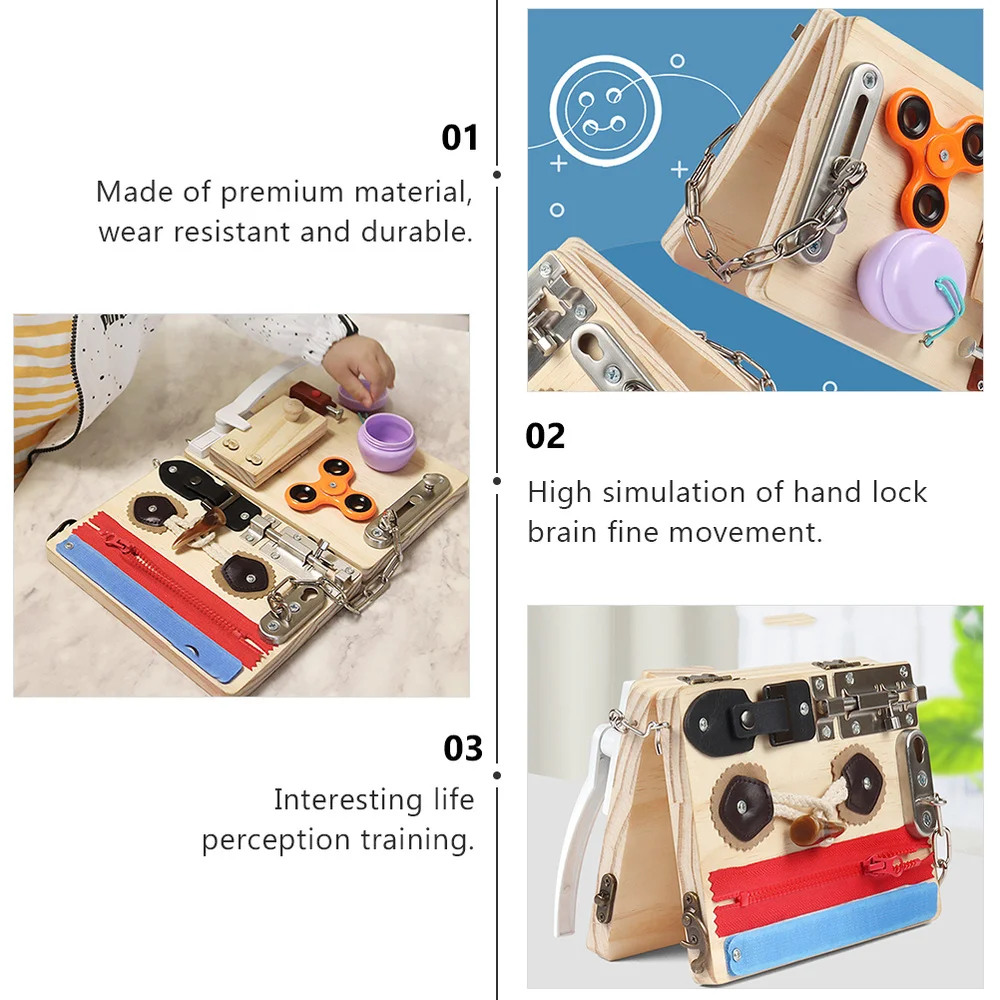 

Wooden Children Interactive Busy Board Practical Educational Busy Board