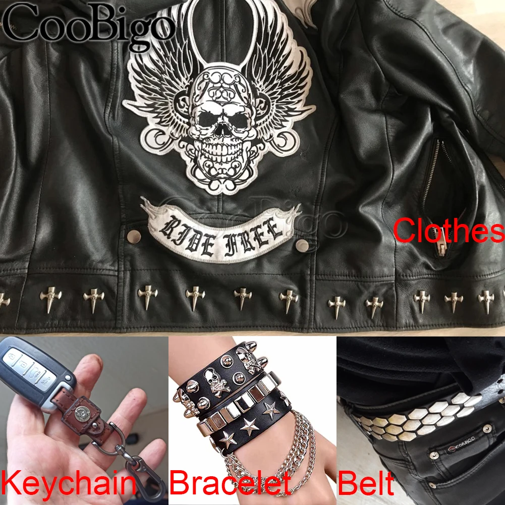 100 комплектов металлических шипов штифты заклепки Рок Клевер украшение для