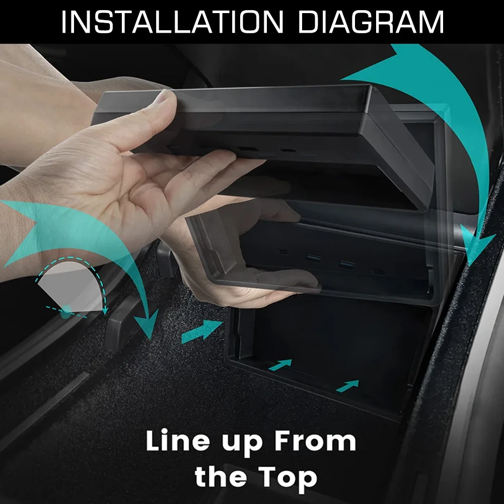 5 in 1 storage device center console expansion dock car organizer data transmission usb hub plug and play for tesla model 3 y free global shipping