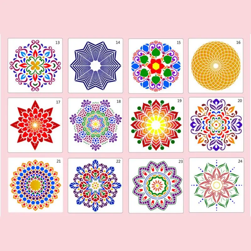 24 шт трафареты для картин пола настенная плитка ткань дровяное искусство и