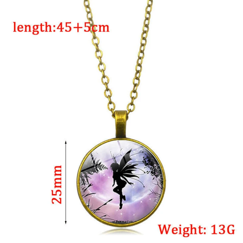 Мода 2020 волшебная фея девочка узор Светящееся Стекло купольное ожерелье Женское