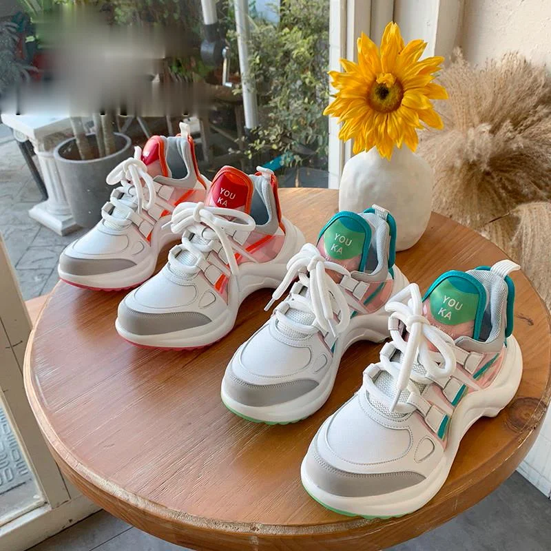 

2020 Fashion Sneakers Women Breathable Mesh Shoes Female Sneaker Lace Up High Leisure Women Vulcanize Shoe Platfrom