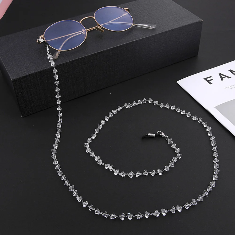 

New Crystal Beaded Hanging Glasses Chain Fashion Lanyard Gold Metal Sunglassses Chains Cord For Women Girls Eyewear Accessories