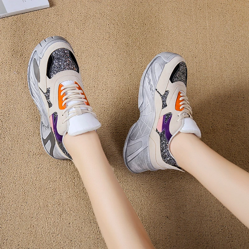 Обувь женские кеды на высокой платформе 5 см кроссовки массивном каблуке женская