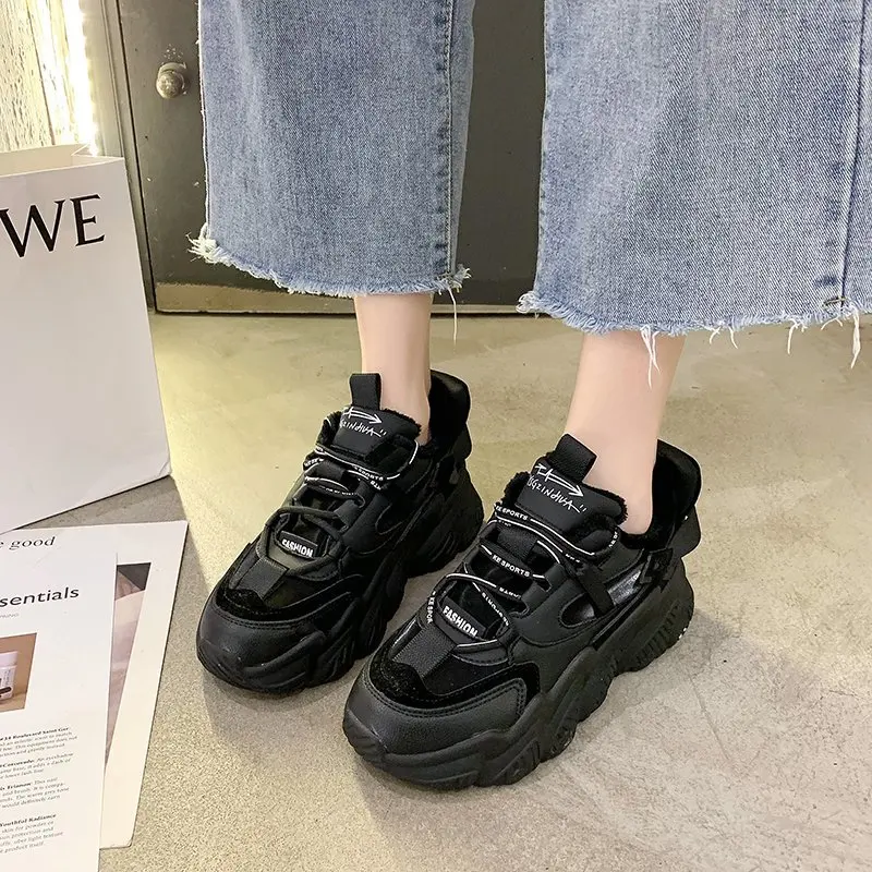 

Fashion Round Toe Lace Up Vulcanized Shoes Women Breathable Mesh Running Shoes Woman Platform Sneakers Zapatillas Mujer 2020 New