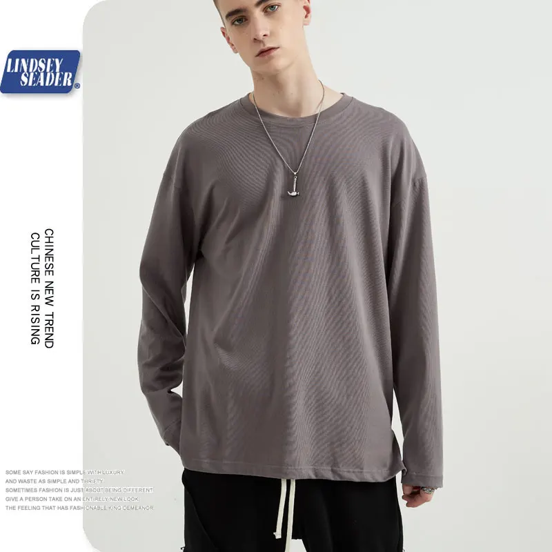 Мужская футболка с длинными рукавами осенняя уличная большого размера Боковым