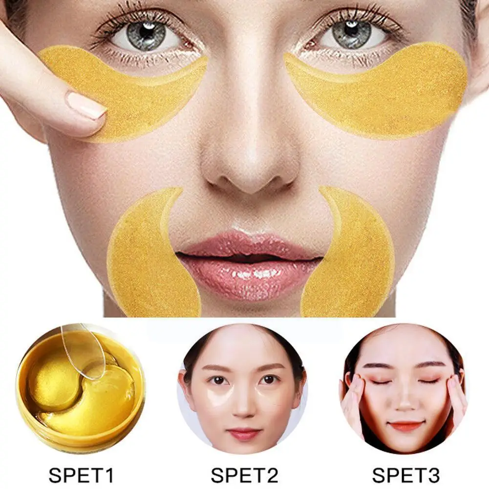 

Gold Collagen Eye Mask Anti-Puffiness Anti-Aging Moisturizing Eyes Remove Dark Care Eye Care Circles Q5H6