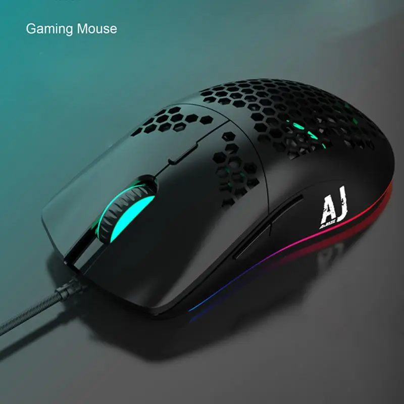 aj390 light weight wired mouse hollow out gaming mouce mice 6 dpi adjustable for windows 2000xpvista7810 systems free global shipping