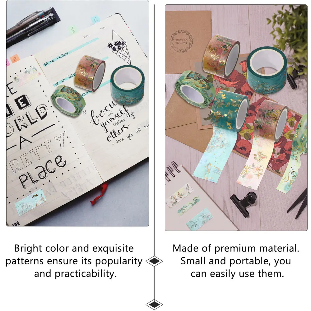 

3 Rolls Summer Series Washi Tapes Ancient Style Handbook Masking Tapes