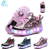 childrens fashion two wheeled single wheeled high heels outdoor roller skates led rechargeable luminous roller shoes 27 43 size