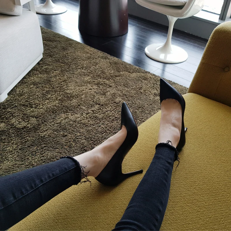 Модные женские туфли лодочки из искусственной кожи на высоком каблуке Женские