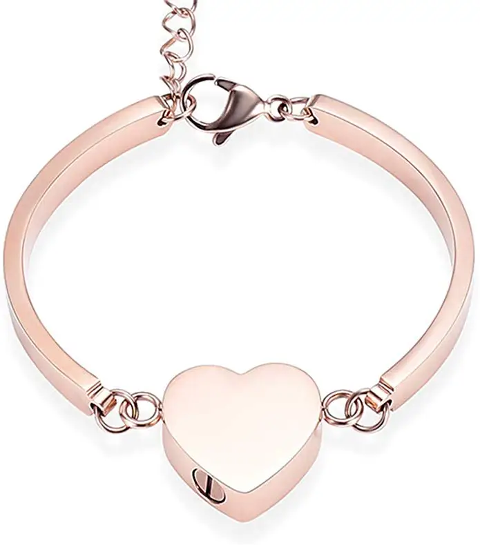 Rainbow Heart Urn Bangle For Ashes Keepsake Cremation Bracelet Adjustable Memorial Jewelry secret stash locket engrave free ship | Украшения