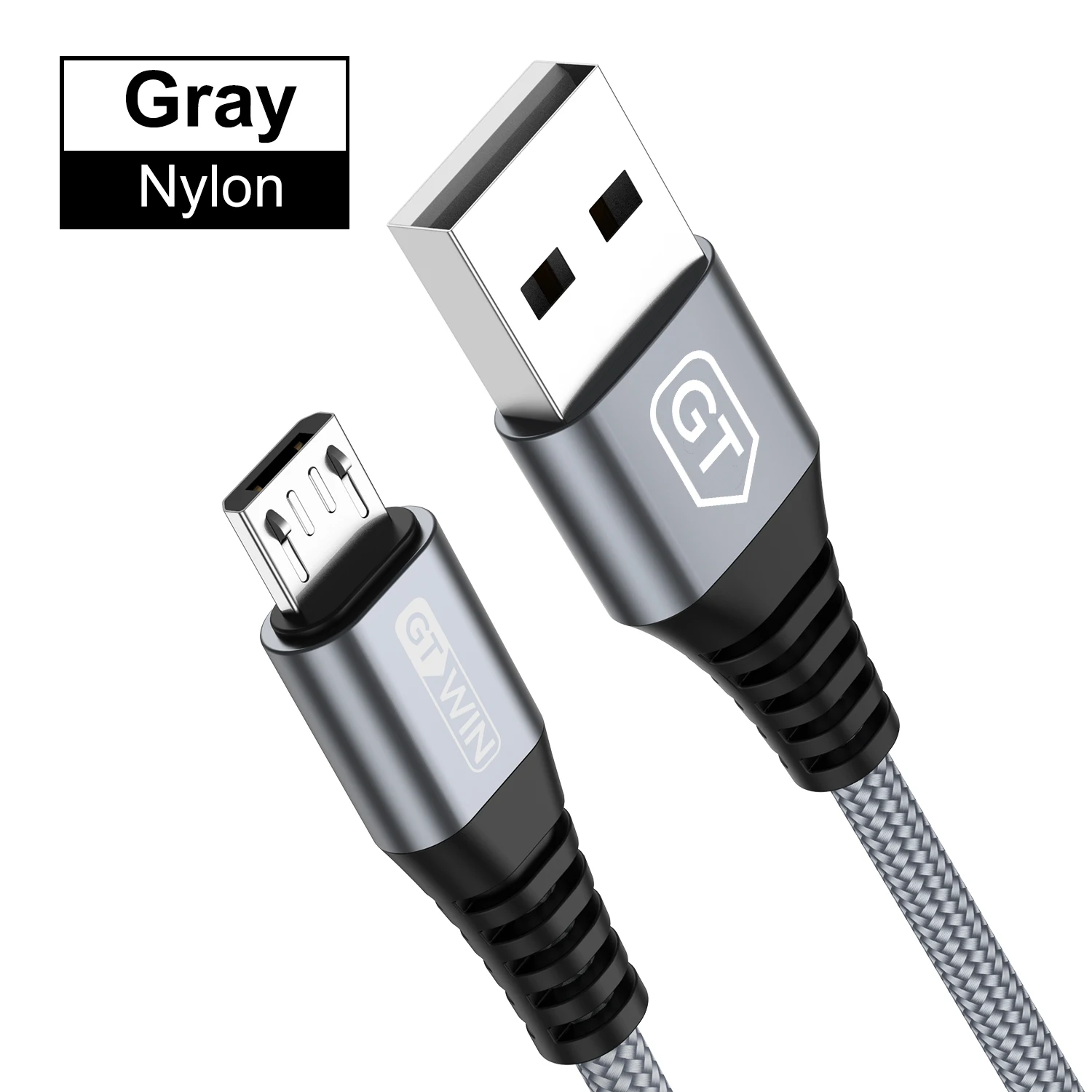 GTWIN Micro USB кабель 3A Быстрая зарядка для samsung S7 J5 J7 1M 2M Microusb кабель для передачи данных для Xiaomi Redmi Note 5 A кабели - Цвет: Серый
