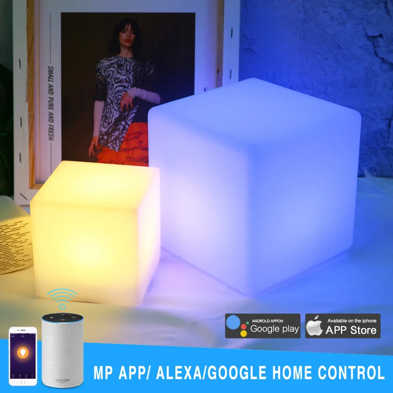 Умная Настольная лампа с Wi-Fi 15/20 см работает голосовым управлением Alexa RGB