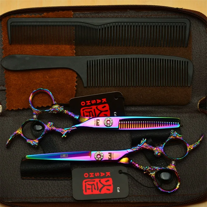 Профессиональные ножницы для волос, 6 дюймов, парикмахерские ножницы, парикмахерские ножницы, прямой филировочный инструмент для стрижки в...