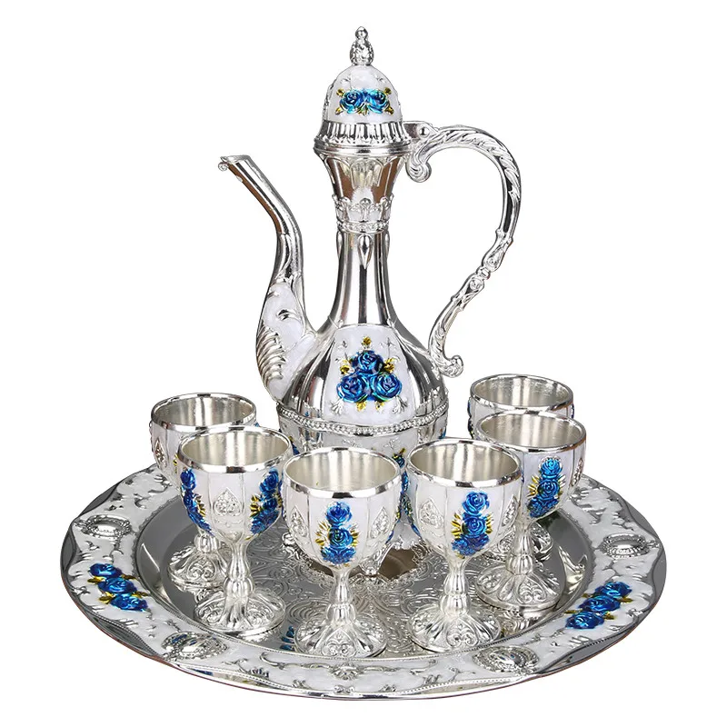 Набор стаканчиков для вина чашка ликера с флагоном и подносом 8 шт. в наборе