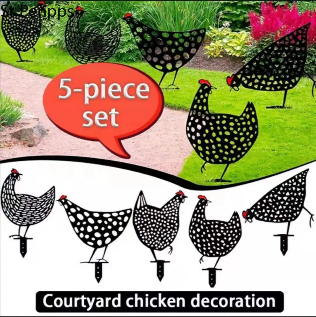 5 шт. украшения для кур Полые Акриловые фигурки животных на Пасху дома улицы двора
