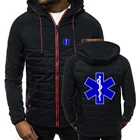 Новинка 2021 мужская осенне-зимняя модная повседневная теплая куртка с капюшоном и цветным принтом на молнии для экстренной скорой помощи EMT