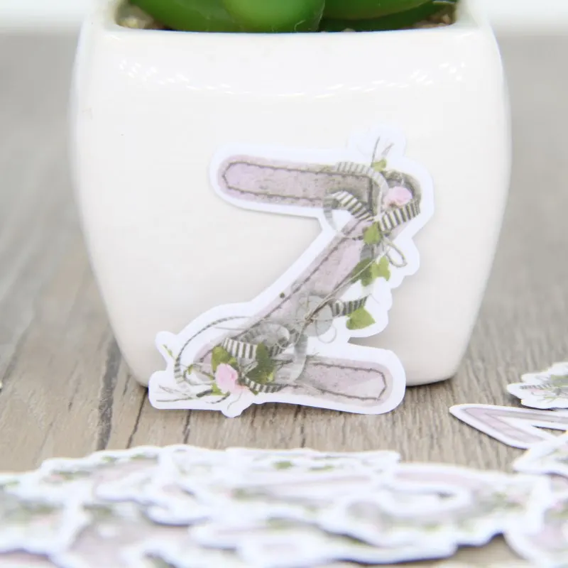 

40pcs Letter Flower Cartoon Album Scrapbook Waterproof Decoration Sticker DIY Handmade Gift Scrapbook Sticker