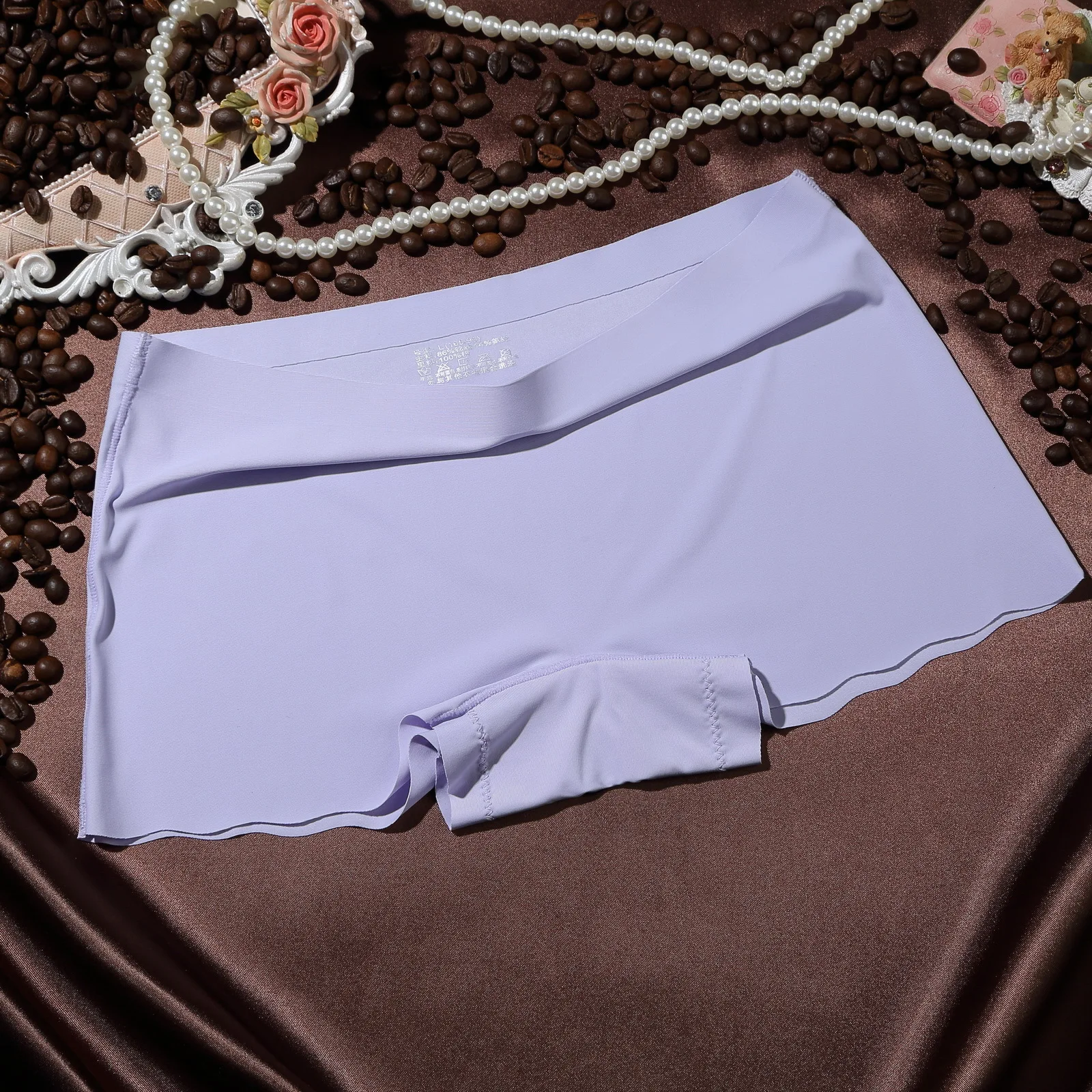 Трусы боксеры Безопасность брюки Для женщин Ice Silk бесшовные пояс клейкая лента