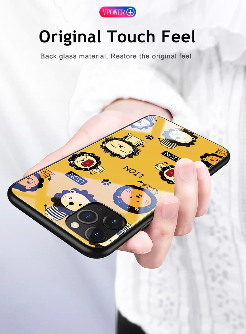 Для iphone 11 pro max 6,5 6,1 чехлы из закаленного стекла защитные чехлы для телефона с милым животным котом для iphone 11 pro стеклянная оболочка Крышка