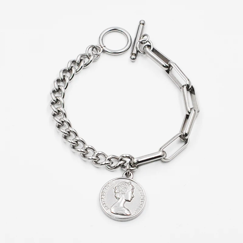 Двойной браслет из нержавеющей стали в стиле панк хип-хоп с пряжкой