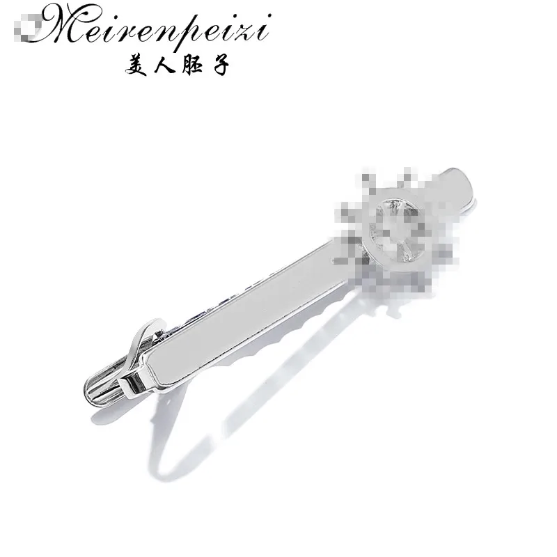 Meirenpeizi новый простой металлический Серебряный зажим для галстука мужчин
